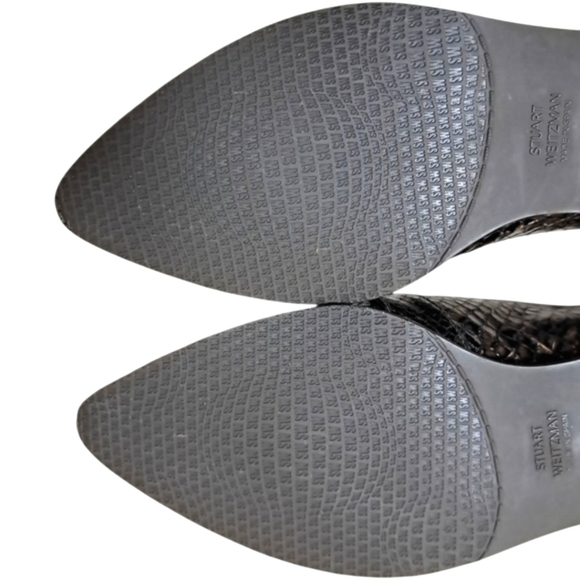 Stuart Weitzman Bronze Snakeskin Loafers Womens 9M - Picture 12 of 16